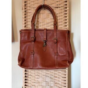 Levenger Leather Bag Tote Brown
